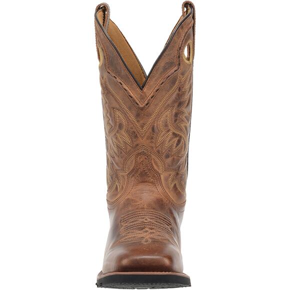 NEW Laredo Kane‎ Cowboy Boots Tan Distressed Leather Square Toe Western Rugged main image 9